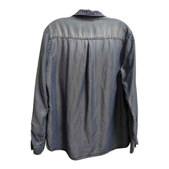 Cloth and Stone Long Sleeve Point Collar Chambray Shirt blue medium - Picture 2 of 4